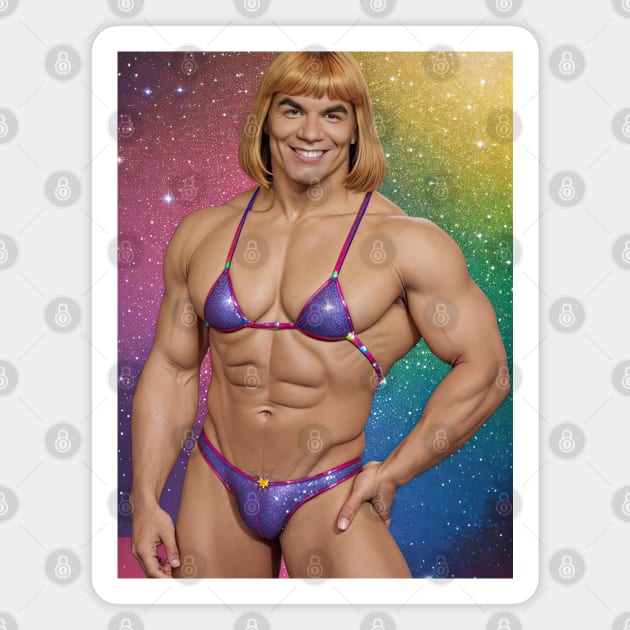 He man glitter Magnet by obstinator